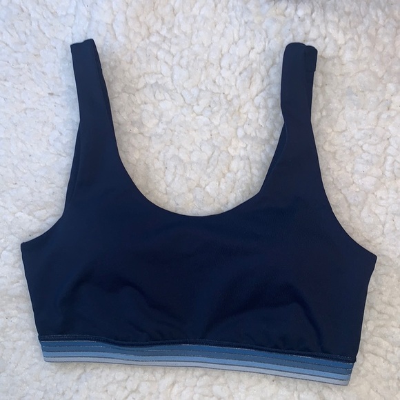 Live Love Dream Sports Bra with Removable Pads. Basic Navy with various blues​ - Picture 1 of 3